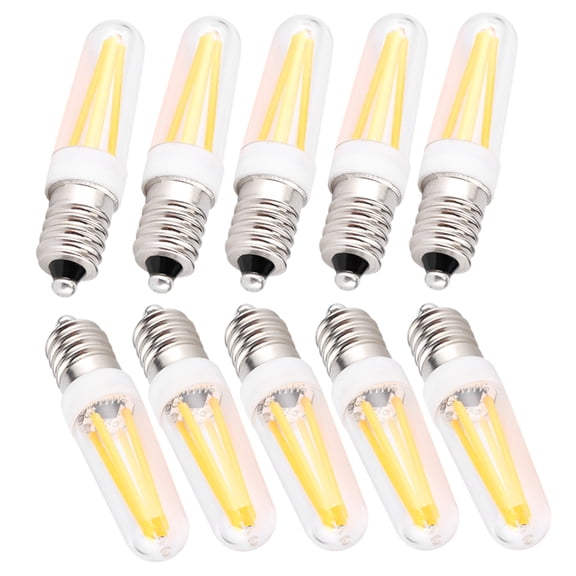 NFTIGB Mini E14 LED Light Bulb 3W Dimmable Small Candelabra T6 Filament Lamp AC 230V Warm White Home Chandelier Cabinet Night Lighting (2.6 x 0.6 inches / 6.7 x 1.6 cm, 10-Pack)