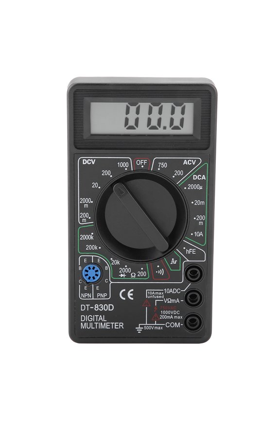 Mini LCD Digital Multimeter Voltmeter Ammeter Ohmmeter DT830D Testing Instrument (5.12 inches / 13 cm)