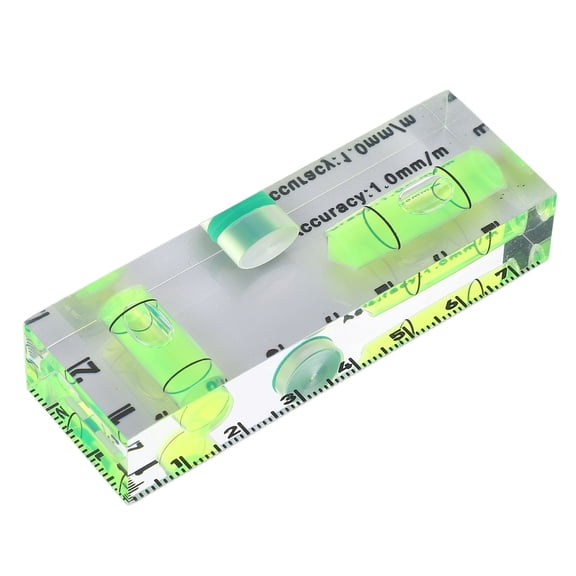NFTIGB Mini Magnetic Bubble Level Tool with Strong Magnet, Small High-Precision Acrylic Level Ruler for Horizontal & Vertical Measurement, 2.95x0.98x0.59 inches / 75x25x15mm, Clear/Green