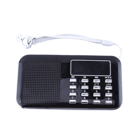 NFTIGB Mini Portable LCD Digital AM/FM Radio Stereo Audio Speaker Music Player, 4.57 inches / 11.6 cm, Black