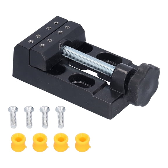 NFTIGB Mini Table Vice, Premium Handheld Aluminum Alloy Bench Clamp for High Precision Small Drill Press Crafting, 4.9 Inches / 12.5 cm Black Parallel Jaw Table Vise Fixing Tool Kit