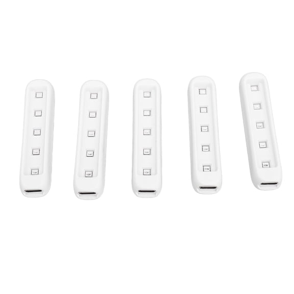 NFTIGB Mini UV Curing Light, 5 Pcs Multifunctional USB UV Resin Light for Nail Art Gel Polish 395nm, Portable Rectangle Pocket Size UV Lamp with 5 LED Beads, White (10 inches / 25.4 cm)