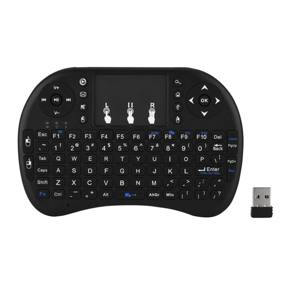 NFTIGB Mini Wireless Keyboard with Touchpad, 2.4GHz Fly Air Mouse Handheld Ergonomic Keyboard Controller (5.7 x 3.7 x 0.79 inches / 14.5 x 9.5 x 2 cm), Black