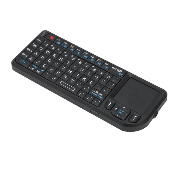 NFTIGB Mini Wireless Keyboard with Touchpad, 2.4G Connection, Backlit Keys, Built-in Rechargeable Battery (7.48 inches / 19 cm), Black