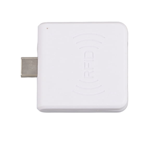NFTIGB Mobile Phone OTG USB Portable Card Reader Type C Interface UHF RFID Handheld Writer For Android Windows Tablets And PC White Compact Size 2.75 inches / 7 cm Long Distance Detection Tool