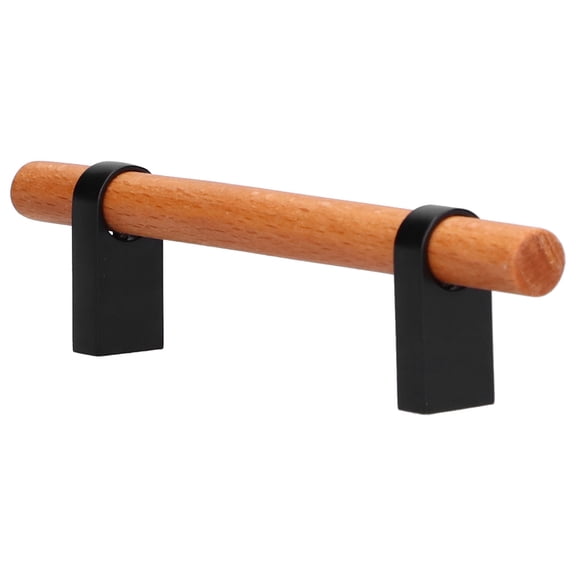 NFTIGB Modern 3.78 Inch / 96mm Hole Center Black Pine Wood Drawer Handles Cabinet Furniture Pulls 1 Pack