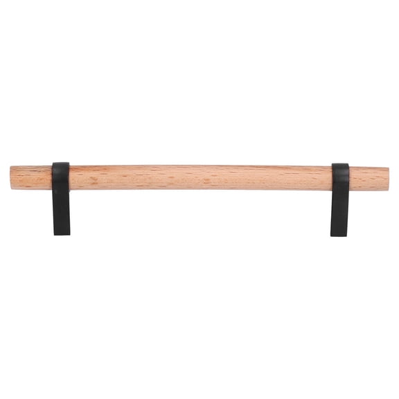 NFTIGB Modern 5.04 Inch / 128mm Hole Center Black Pine Wood Drawer Handles Cabinet Furniture Pulls 1 Pack