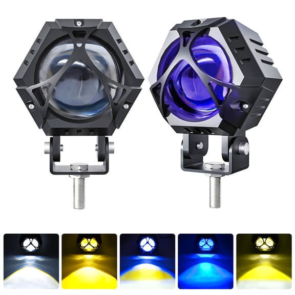 NFTIGB Motorcycle Driving Lights, 2 Pack Round LED Fog Lights Auxiliary Lamps Spotlights Compatible with ATV Car SUV UTV Truck Tractor Van Trailer (11.5x7x6.5cm / 4.52x2.75x2.56in)