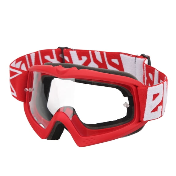 NFTIGB Motorcycle Goggles, Transparent Scratch Proof Adjustable Motocross Goggles for Child Teenager Adult Cycling Climbing (8060 Red Frame)