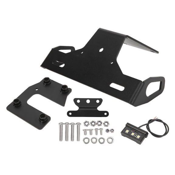 NFTIGB Motorcycle License Plate Holder Bracket with 3 LED Lights Tail Tidy Fender Eliminator Replacement for Kawasaki Z900 2017-2021 Heavy Duty Carbon Steel, 9.84 x 7.87 in / 25 x 20 cm