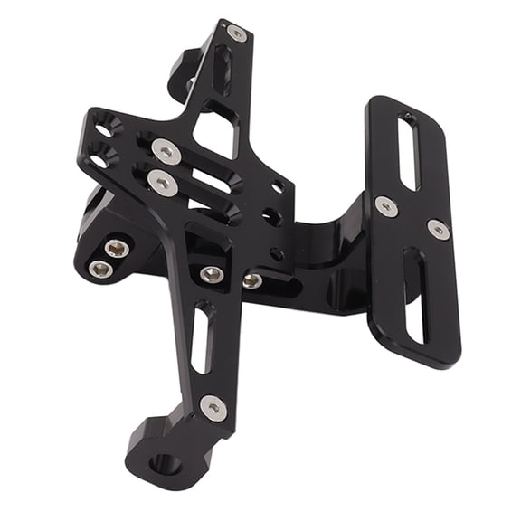 NFTIGB Motorcycle Rear License Plate Mount Adjustable Aluminum Alloy Bracket with Light Universal Fit Black (7.87 in / 20 cm)