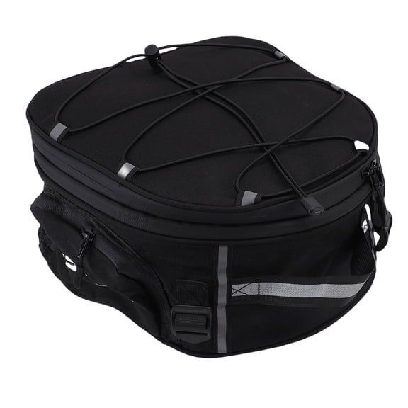 NFTIGB Motorcycle Rear Rack Tail Bag, Expandable Luggage Handbag with Rain Cover, Fit for BMW R1200GS R1250GS F850GS F750GS All Years, Woven Waterproof Material, Black (20x27x15cm / 7.9x10.6x5.9in)
