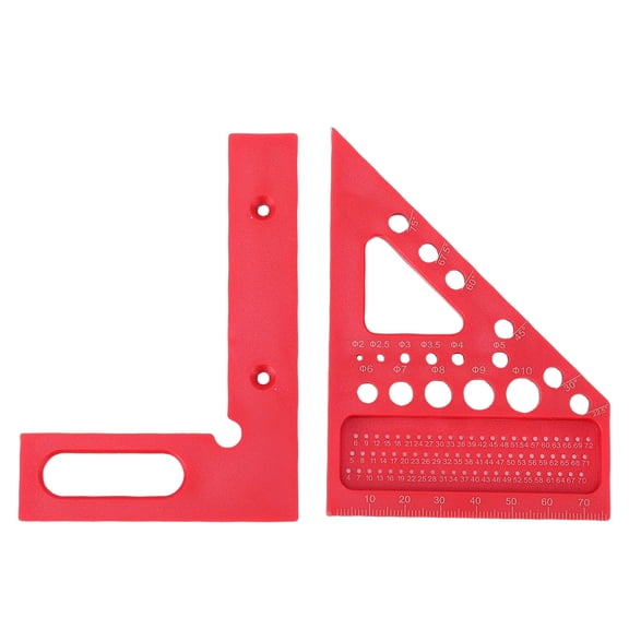 NFTIGB Multi Angle Measuring Ruler (14 inches / 35.5 cm) Multi Functional Carpenter Square Hole Scribing Ruler for Woodworking Construction and DIY Home Renovation Projects