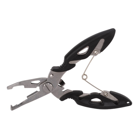 NFTIGB Multi-Function Fishing Pliers, Premium Stainless Steel Fish Line Cutter, Braid Scissors, and Precision Hook Remover Tool for Saltwater & Freshwater Anglers (Black, 5.91 inches / 15.0 cm)