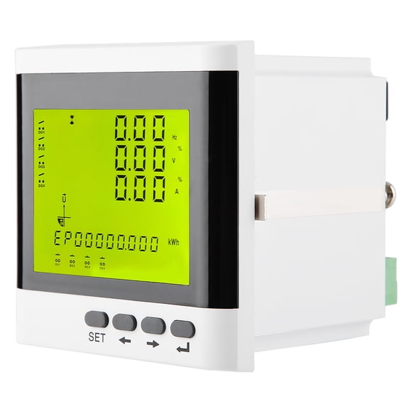 NFTIGB Multi Function Three Phase Programmable Electric Power Meter Digital LED Ammeter Voltmeter True RMS AC Current Measurement 380V/100V with LCD Display 3.74 inches / 9.5 cm