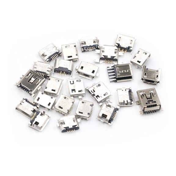 NFTIGB Multi-specification USB Connector Pin Charge Female SMT Socket Jack Set, 75 Pcs Assorted Mini & Micro USB Replacement Kit for Electronic Maintenance & Home Repairs (6.85 inches / 17.4 cm)