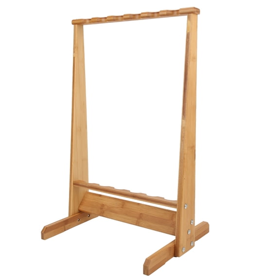 NFTIGB MultiFunction Bamboo Fishing Pole Holder 6 Position Household Fishing Rod Display Rack Tackle Organizer Storage Stand Box (24.02 inches / 61 cm)