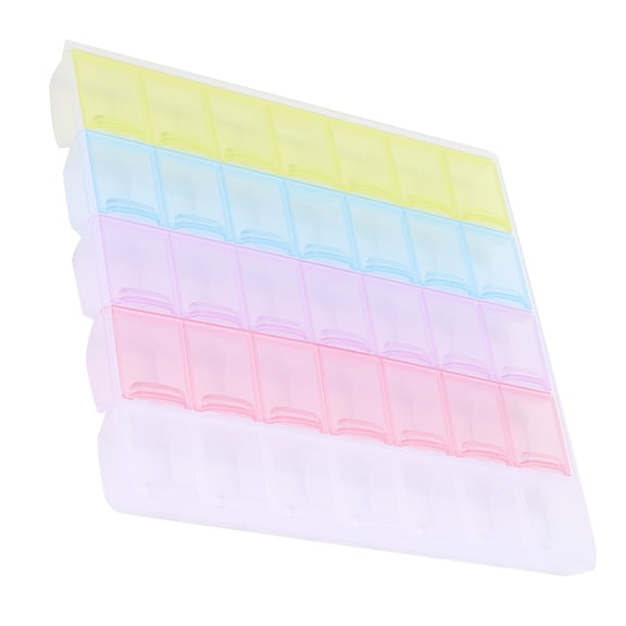NFTIGB Multicolor Craft and Hobby 35-Grid Storage Box, Easy Use Stockpile Tool Organizer Case for Diamonds, Pills, Beads, Ear Studs, and Rings, Durable Plastic Construction, 9.4 inches / 24 cm