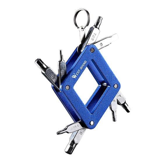 NFTIGB Multifunction Aluminum Alloy Bike Repairing Screwdriver Tools Portable Screwdriver Kit Road Bike Maintenance Tool Foldable Set Blue 6.1 inches / 15.5 cm
