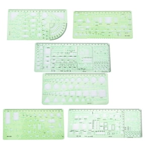 NFTIGB Multifunctional Architecture Drawing Template Rulers DIY Painting Hollow Ruler Kit (#3, 6 Pieces) - 9.84 inches / 25 cm Drafting Stencils