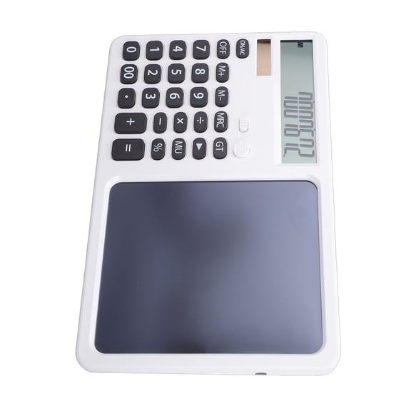 NFTIGB Multifunctional Calculator with Notepad, 12-Digit Large Display, Dual Powered Solar and Built-in Battery, White (10 inches / 25.4 cm)
