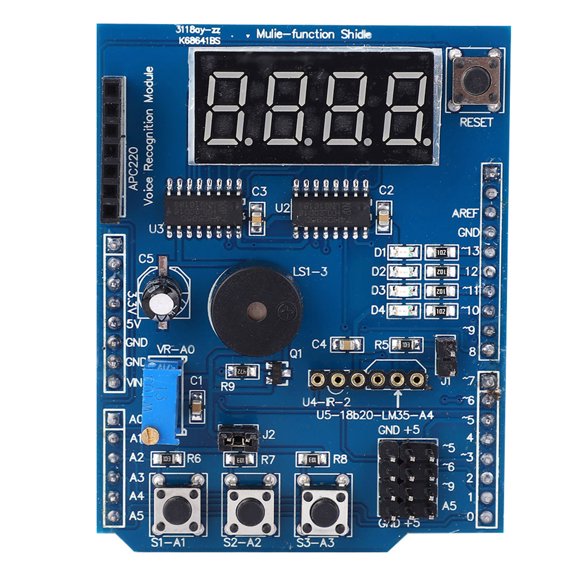 NFTIGB Multifunctional Expansion Board Basic Learning Kit Supports Bluetooth Port, PC Replacement Parts. Open-Source Code Base, 4-Way LED Indicator, Analog Input Port, 2.76 in / 7 cm[cite: 1]