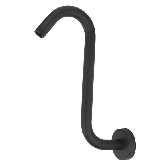 NFTIGB NPT1/2 Shower Arm Extension 10.2 Inch / 26 cm S Shaped Wall Mounted Shower Head Extension Pipe Matte Black Baking Varnish Showerhead Accessory Raised Bathroom Fitting