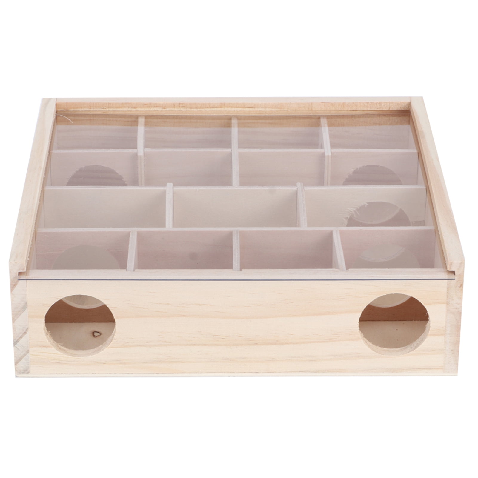 NFTIGB Natural Wood Hamster Maze Toy Interactive Small Pet Activity Center with Acrylic Glass Cover (9.8 inches / 25 cm) [cite: 8, 12]