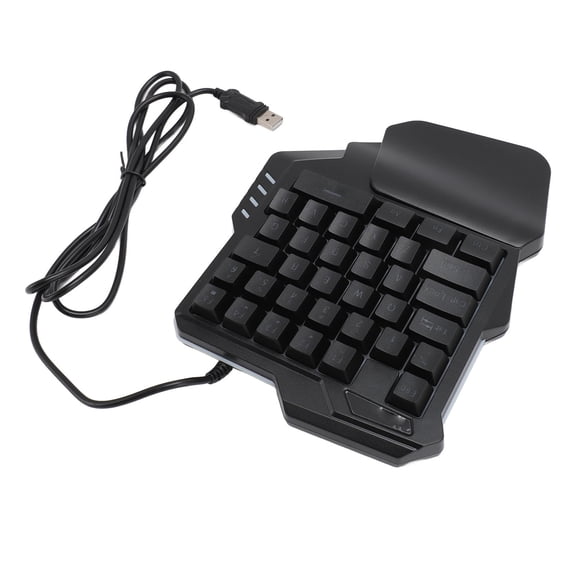 NFTIGB One Handed Gaming Keyboard 35 Keys Portable Keypad with Ergonomic Wrist Rest Monochromatic Backlight USB Controller for PC Gamers Windows 7 8 10 Black 9.06 inches / 23.0 cm