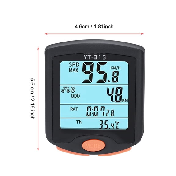 NFTIGB Outdoor Cycling Waterproof Bike Odometer Multifunction Bicycle Computer Riding Accessory with LCD Backlight Display Wired Edition Black