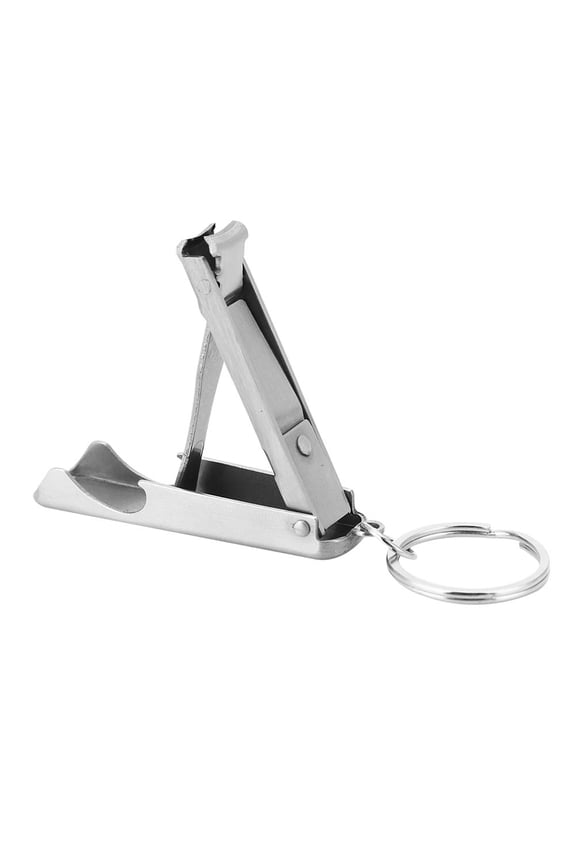 Outdoor Multi Function 2 in 1 Mini Tool Key Chain Ring Nail Cutter Clippers Bottle Opener Stainless Steel 2.16 inches / 5.5 cm