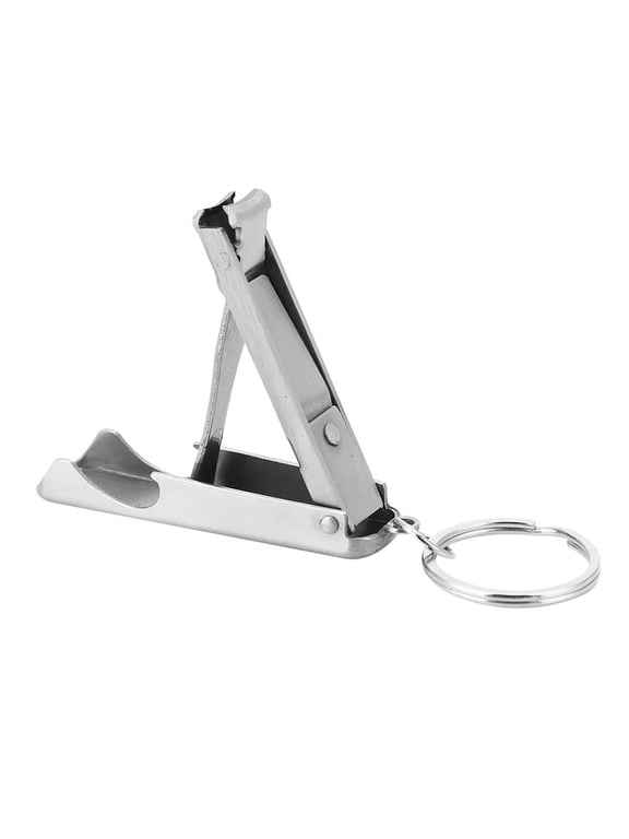 Outdoor Multi Function 2 in 1 Mini Tool Key Chain Ring Nail Cutter Clippers Bottle Opener Stainless Steel 2.16 inches / 5.5 cm