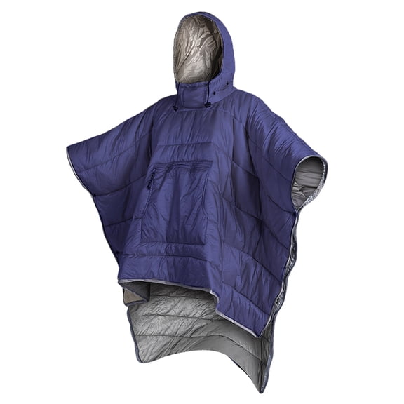 NFTIGB Outdoor Wearable Cloak Sleeping Bag Portable Warming Cotton Sleeping Bag for Winter Camping Travel Hiking Navy Blue 13.39 inches / 34.00 cm