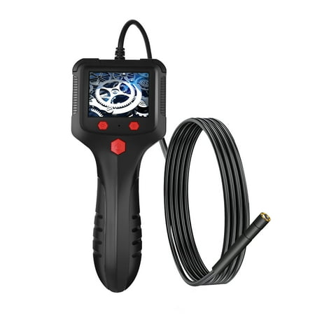 NFTIGB P100 Industrial Endoscope 1080P HD Borescope with 2.4 inches / 6.1 cm IPS Screen IP67 Waterproof Inspection Camera 5.5mm Lens 6.56 ft / 2 m Flexible Cable 6 LED Lights Portable Black