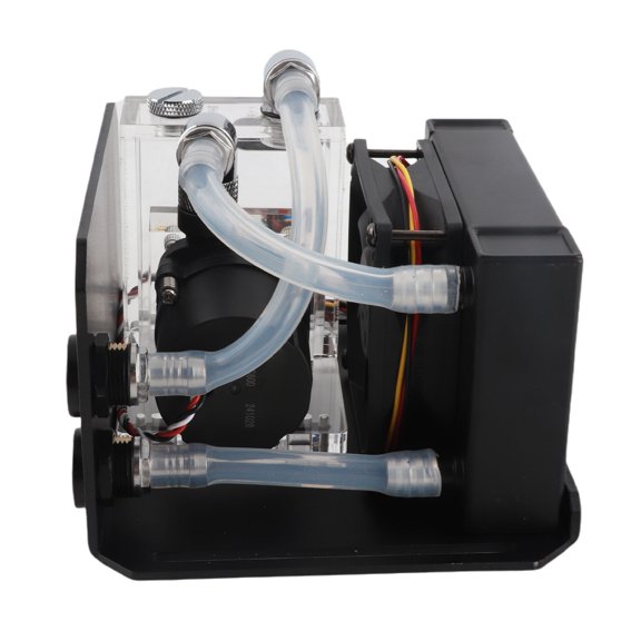NFTIGB PC Water Cooling Pump Single Fan D Port 4pin Interface 600L/H Noiseless Computer Radiator 12V