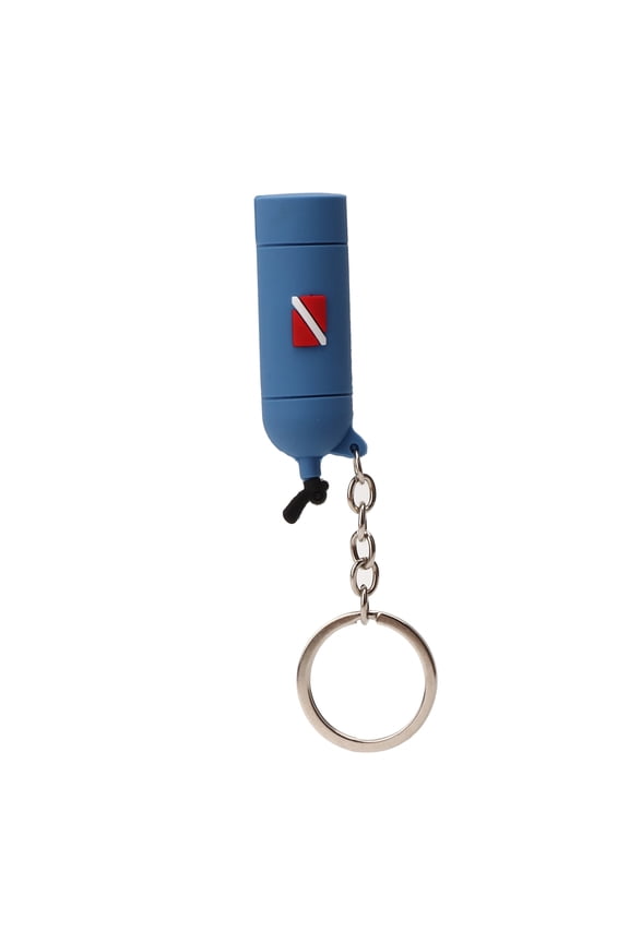 PVC Mini Keyring Diving Theme Key Ring Unique Air Cylinder Shape Keychain Gift Blue Portable Lightweight Outdoor Sports Accessories For Scuba Divers And Ocean Enthusiasts Daily Use Item