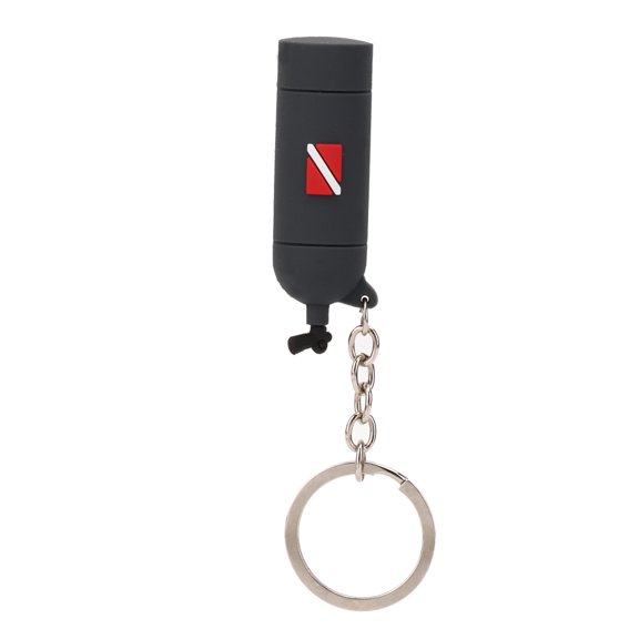 NFTIGB PVC Mini Keyring Diving Theme Key Ring Unique Air Cylinder Shape Keychain Gift Gray Portable Lightweight Outdoor Sports Accessories For Scuba Divers And Ocean Enthusiasts Daily Use Item