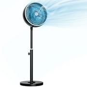 NFTIGB Pedestal Fans for Home, 3 Speeds, 90° Oscillating Fan Air Circulator for Bedroom, Strong Wind Standing Floor Fan, Black
