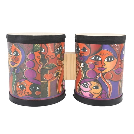 NFTIGB Percussion Bongos Drum Waterproof Durable Wooden Children Floor Babies Drum for Home 6.1 inches and 5.12 inches