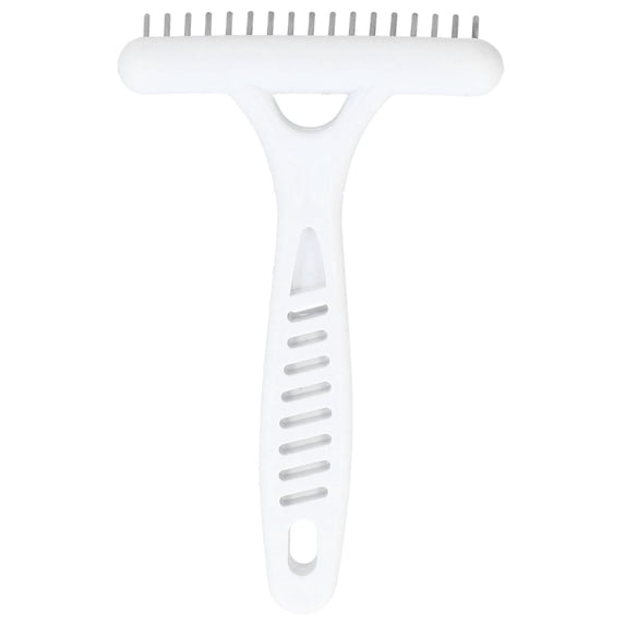 NFTIGB Pet Double Row Rake Dog Deshedding Comb Undercoat Brush Grooming Hair Removal Tool for Long Thick Coat (5.4x3.5in / 13.8x8.8cm)