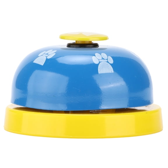 NFTIGB Pet Training Bell Portable Interactive Educational Dog Cat Bells Toys for Pet Training and Communication Yellow Base and Blue Cover 2.7 inches