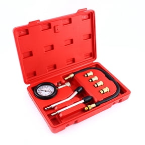 NFTIGB Petrol Engine Compression Tester Kit for Car and Motorcycle Auto Diagnostic Tool Dual Scale Gauge 0-300 PSI with Adapters and Carry Case