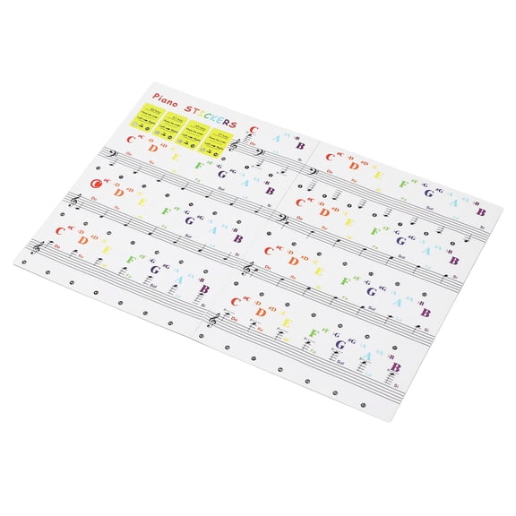 NFTIGB Piano Keyboard Stickers Multipurpose Removable Transparent Note Labels for 37, 49, 61, and 88 Keys, Ideal for Beginners and Kids Learning Music, Easy Installation, 7.09 inches / 18 cm