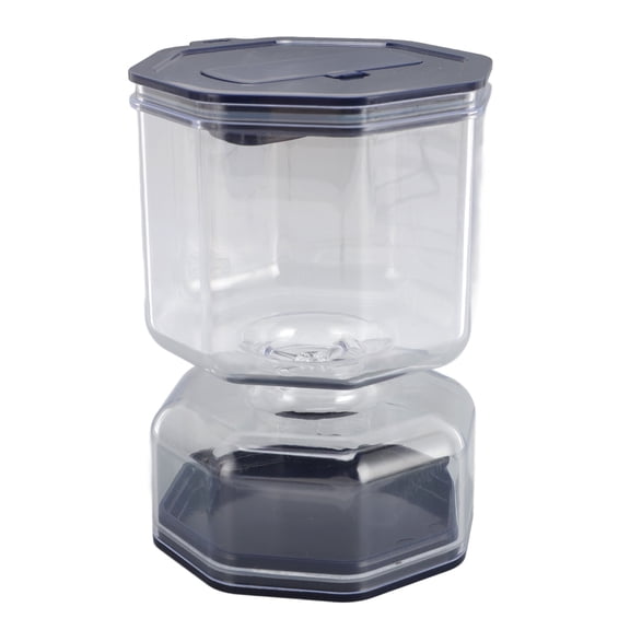NFTIGB Pickle and Olive Hourglass Jar, Plastic Leakage Proof Food Storage Container with Strainer Flip for Kimchi and Jalapenos, Kitchen Supplies Includes Serving Fork (Clear and White)