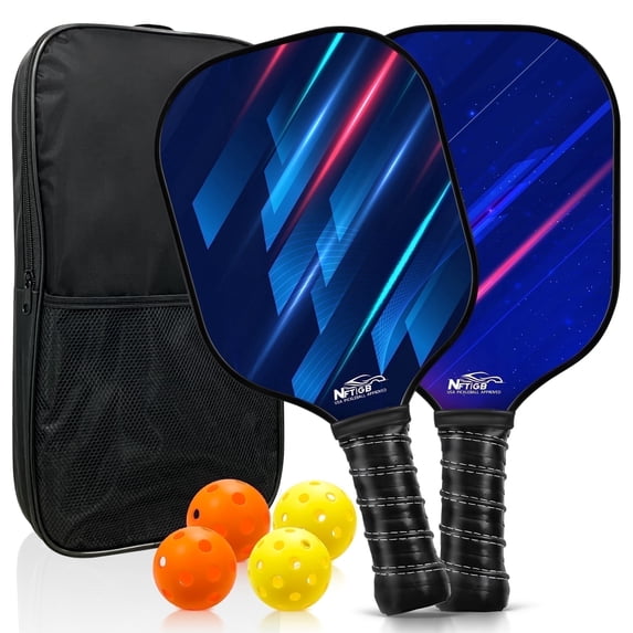 NFTIGB USAPA Approved Pickleball Paddles, Graphite Fiber Polypropylene Honeycomb Core , Pickle Ball Set with 2 Pickle Ball Rackets, 4 Balls and Backpack