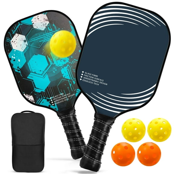 NFTIGB Pickleball Paddle Set for Indoor & Outdoor Fun, Lightweight & Durable, Family-Friendly, USAPA Approved, Includes 2 Paddles & 4 Balls