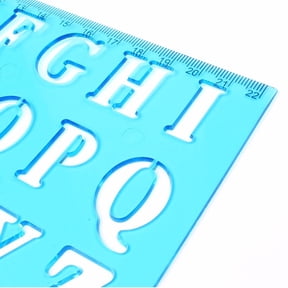 NFTIGB Plastic Drawing Ruler Alphabet & Number Hollow Template Stencil Learning Tool For Children Students School Office Supplies Arts And Crafts Assorted Colors (8.9 inches / 22.6 cm)