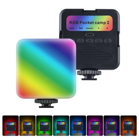 NFTIGB Pocket RGB Video Light LED Fill Light 3200K-6500K Dimmable Conference Light for Computer Tablet Smartphone DSLR Camera Built-in Battery with Screen Clip Portable Photography Equipment