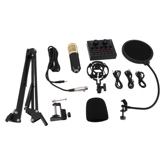 NFTIGB Podcast Equipment Bundle Condenser Microphone Live Sound Card Kit for Streaming Singing Recording Includes DSP Noise Reduction Chip 1200mAh Battery Bluetooth Audio Interface