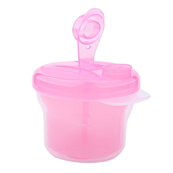NFTIGB Portable Baby Formula Dispenser, 3-Compartment Stackable Milk Powder Container & Snack Storage Box for Infants and Toddlers, Travel-Friendly Feeding Essential, Pink (3.74 inches / 9.5 cm)